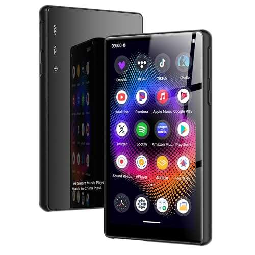 128GB MP3 Player with Bluetooth and WiFi，Music Video Player with Spotify Pandora,Amazon Music, 5" Touch Screen Android MP4 MP3 Player for Kids with Audible, YouTube, Spotify Kids,up to 256GB (Black) 1