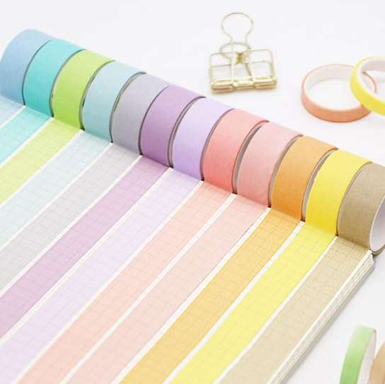 12 Pack, Decorative Tape, Washi Tapes, Colored Tape, Scrapbook Tape, Scrapbook Washi Tape for Journaling, Craft Tape 1