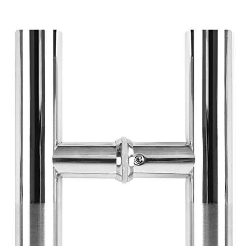 JF-Handrails Glass Door Handle, Brushed Stainless Steel Round Tube Sliding Door Handle, Wooden Door/barn Door Handle, 4 Sizes (Size : 12090cm) 4