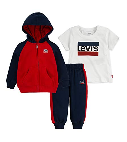 Levi's Baby Boy's Cotton Clothing Set (51A174-R6W_Super RED_6M | 3-6 Months)