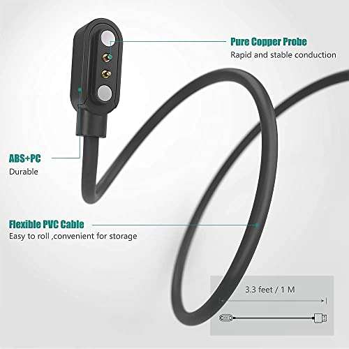 Compatible with TOOBUR Smart Watch Charger, Magnetic Replacement Charger Compatible with TOOBUR,TEMINICE,VRPEFIT, Konitee,Gydom,IDW13,Faweio IDW13 1.8" Watch/TOOBUR IDW17 2.01 Watch/IDW17 Watch 4