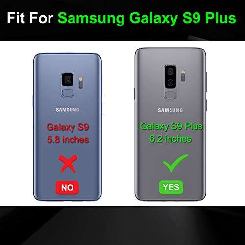 Gritup Compatible for Samsung Galaxy S9+ Case (No fit for S9) with 3D PET Screen Protector, Military-Grade Shockproof Protective Phone Case with Magnetic Kickstand Ring for Samsung S9 Plus Brown 2