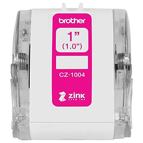 Brother Genuine CZ-1004 Continuous Length 1” (1.0”) 25 mm Wide x 16.4 ft. (5 m) Long Label Roll Featuring ZINK Zero Ink Technology 3