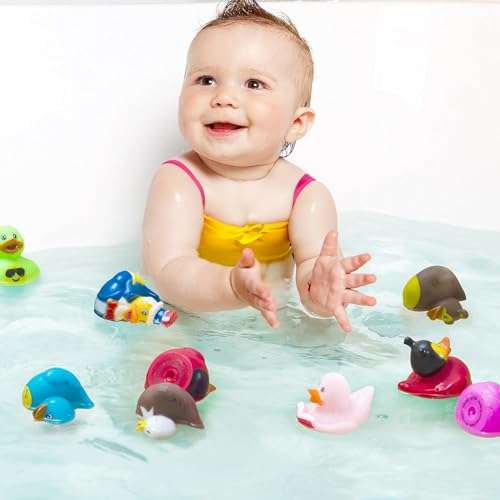 Kicko Rubber Ducks in Bulk - 50 Pack of Assorted 2 Inch Mini Rubber Duckies for Kids - Tiny Ducks for Sensory Play, Stressball, Stocking Stuffers, Classroom Prizes, Party Favors, Jeep Ducking 6
