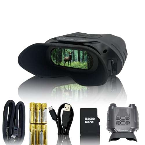 Grey Bear Night Vision Star Goggles, 9X Infrared Binoculars, IP54 for Wildlife Observation, Camping, Hiking, Security, View Range 1248ft at Day & 591ft in Total Darkness 1