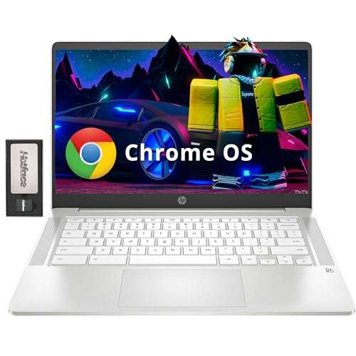 HP Chromebook 14" FHD IPS Laptop, AMD 3015Ce, 4GB RAM, 192GB Storage(32GB eMMC+160GB Docking Station), AMD Radeon Graphics, 720p HD Camera, HD Audio, Chrome OS, Ceramic White 1