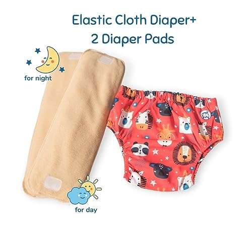 Baby Munkin | Reusable Cloth Diaper For Kids | Rusable Cloth Diaper | Assorted Adjustable | Elastic | Pink | L 4