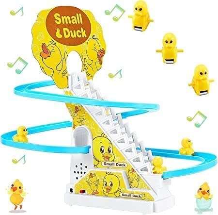 Lattice Duck Race, Automatic Stair Climbing Duck Race Track Set (Multicolor) 4