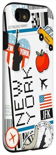 iPhone SE (2020) / 7 / 8 Boarding Pass New York Travel Holidays Plane City Case 3