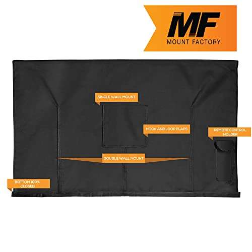 Mount Factory Outdoor TV Cover - 32" Model For 30" - 34" Flat Screens - Slim Fit - Weatherproof Weather Dust Resistant Television Protector - Black 2