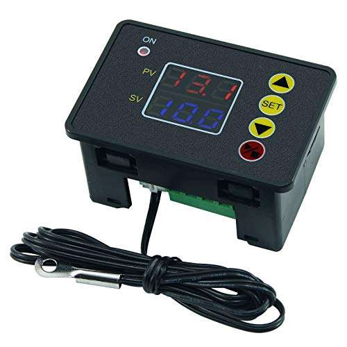 Milue W2310 Thermostat LED Digital Temperature Controller NTC Thermistor 10K Sensor 12V/ 24V/ 220V for Aquarium Refrigerator Incubator - Celsius and Fahrenheit Can Be Measured (Need to Switch) 1