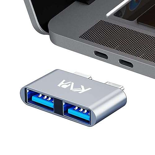 Kapa USB C Type Adapter, Aluminium Multi Port Dongle Dual Type-C to USB 3.0 coverter for All MacBook Pro, MacBook Air Including M1, M2 1