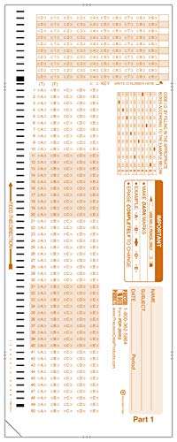 PDP-2052, (2052-C Compatible Test Sheet), 100 question exam Sheet (50/pkg) 1