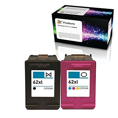 OCProducts Remanufactured Ink Cartridge Replacement for HP 62XL for HP Officejet 5742 5740 8040 Envy 5540 5640 5660 7640 Printers (1 Black 1 Color) 1