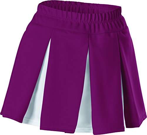 Alleson Women's Cheerleading Multi Pleat Skirt, Maroon/White, Small