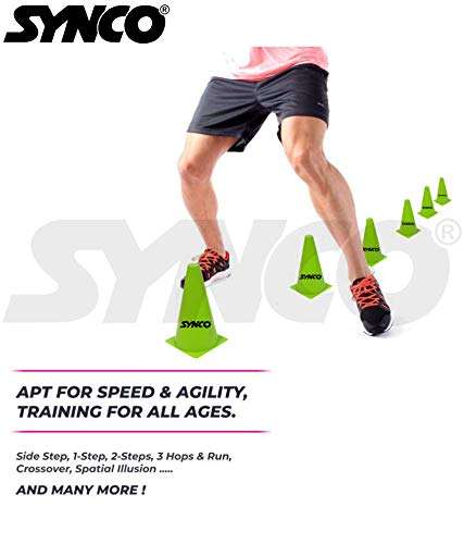 SYNCO Sports 6 Inch Cone Marker Set (Pack of 10) 4