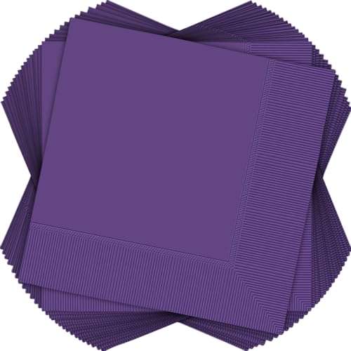 Festive Purple 2-Ply Beverage Napkins - 5" x 5" (Pack of 40) - Durable, Absorbent & Vibrant - Perfect for Parties, Holidays & Special Occasions 1