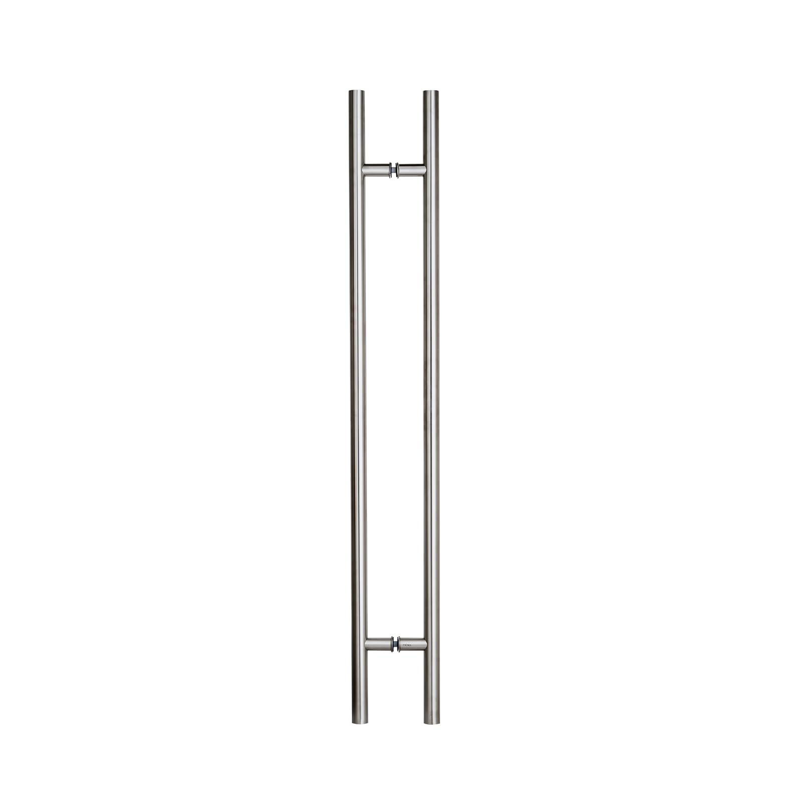 Prima Decorative - 72 Inches Door Pull Round Stainless Steel Back to Back Side Mount Bar Pull Handle for Entry Door Hardware Round 'H' Type/Ladder Type - Satin 2