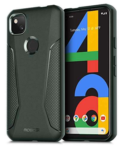 MOBOSI Net Series for Google Pixel 4a Case 5.8 inch (2020), Slim Shockproof Drop Protection Hybrid Matte Soft Protective Cover for Pixel 4a (Midnight Green) 1