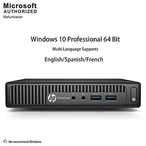 HP EliteDesk 800 G1 Desktop Mini Business PC Intel Quad-Core i5-4570T (2.90GHz) 16GB RAM 256GB SSD Windows 10 Pro 64-Bit WiFi (Renewed) 2