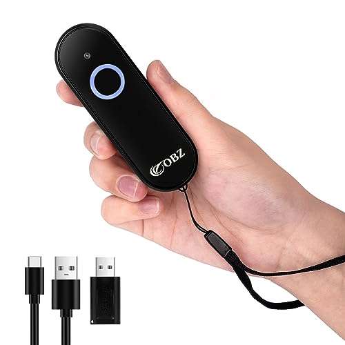 Mini 2D Bluetooth Barcode Scanner 2.4G Wireless Barcode Scanner, 3-in-1 Portable 1D 2D QR Code Scanner Work with iOS Android iPhone iPad Tablet Windows PC POS for Store Warehouse Inventory Library