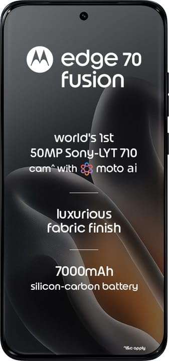 Motorola Edge 70 Fusion 5G (Pantone Silhouette, 8GB RAM, 128GB Storage) | AI Features | 6.78-inch 144Hz AMOLED | Snapdragon 7s Gen 4 | 50MP + 13MP Camera | 32MP Selfie | 7000mAh | 68W TurboPower 3