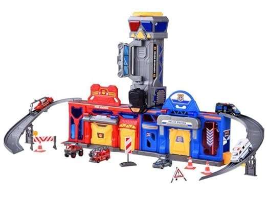 Ramokdu Walkie Talkies Racers Vehicle Metal Car Parking Lot Fire Station Police Station Toys for Children Luxury Gifts Multi Color 1