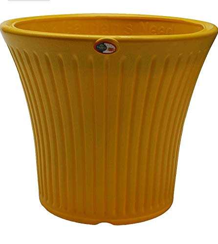 Gardens Need 100% Virgin Plastic Tancy Pot-10 | Set of 4 Planter, (27cm x 24cm x 18cm, Yellow) 1