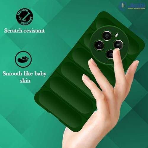 Jkobi Back Cover Case for Realme Narzo 70 5G (Matte Liquid Silicone | Micro-Fiber Cloth Inside | Camera Protection | Shockproof | Green) 6