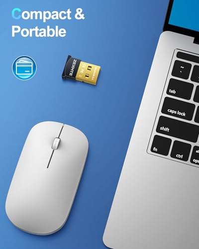 5.4 USB Bluetooth Adapter for PC, Bluetooth Dongle, Plug-and-Play for PC, Laptop, Mouse, Keyboard, Headsets, Speakers, Support Windows 11/10/8.1/7 6