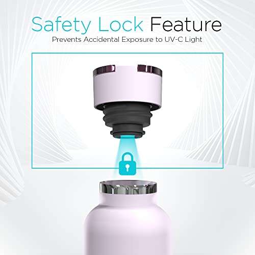 UVBRITE Beam Self-Cleaning UV Water Bottle - 24 Oz Insulated Stainless Steel Bottle - Rechargeable Sterilizing Bottle with Safety Lock Push Button Quick Purification for Safe Drinking Water Anywhere 3