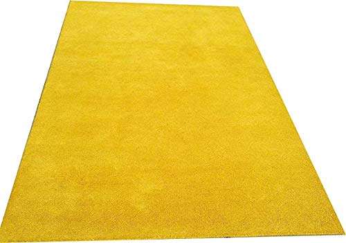 LIZARUGS Hand Tufted Modern Plain Design Home Carpet Yellow Colour (6X8 FEET)