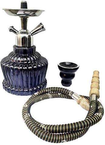 Designer Decorative Glass Hookah Pot (Black_4 Inch X 6 Inch X 16 Inch) 3