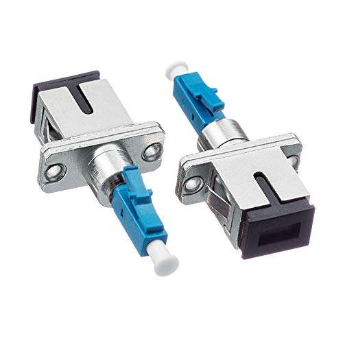 Mouobeet 2-Pack Single Mode 9/125um LC/UPC Male to SC/UPC Female Hybrid Optical Fiber Adapter Connector 1