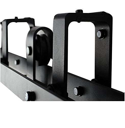CCJH 10FT Sliding Barn Door Hardware Kit Rails with 4 Pair of Hangers fit for 30" Wide Door Panel Basic Style Hangers Black 4
