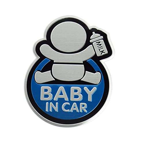 Woschmann-3D Waterproof Aluminum Baby in CAR Sticker-Blue 1
