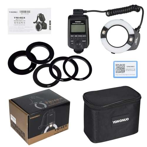 YONGNUO YN-14EX YN14EX TTL Macro Ring Flash, LED Flash Light with Adapter Ring for Canon EOS DSLR Cameras, as Canon MR-14EX 4