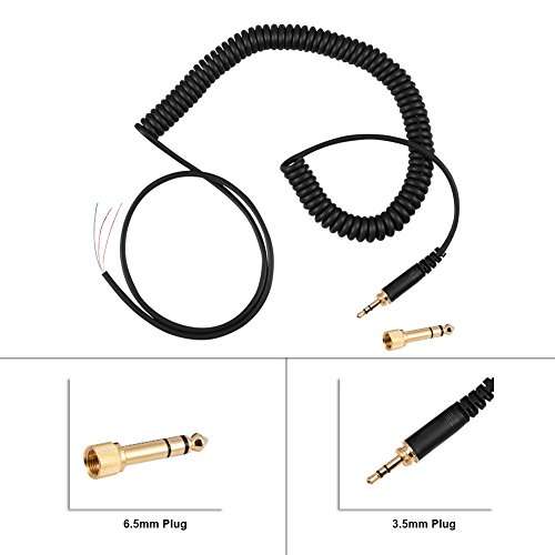 Replacement 3.5mm Male Plug to Bare Wire Open End, 3.5mm Plug Jack Connector Audio Cable for Beyerdynamic 770/770PRO/990/990PRO Headphones Repair, with 6.35mm Plug 4