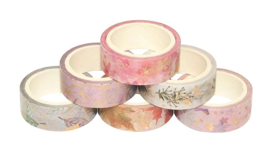 Gold Veins Washi Tape Gorgeous Foil Masking Tape Set Decorative for Arts, DIY Crafts, Journal Supplies, Planners, Scrapbook, Card/Gift Wrapping 5