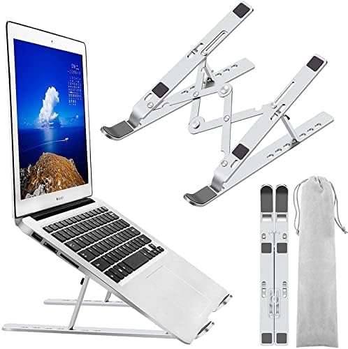 CASE PLUS Laptop Stand/Laptop Holder Riser/Computer Tablet Stand 6 Angles Adjustable Aluminum Ergonomic Foldable Portable Desktop Holder (Laptop Stand - 26CM) New01 1