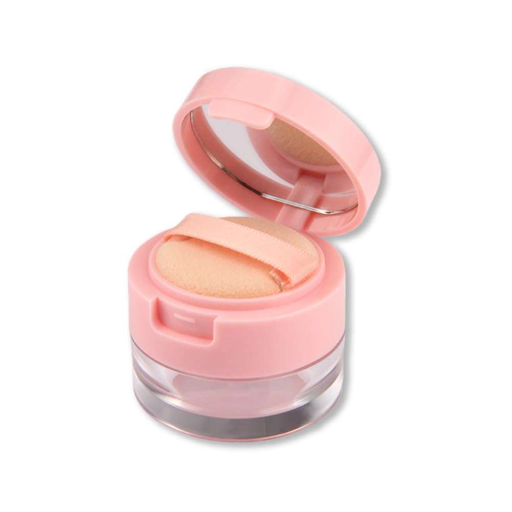 AKOAK Capacity 3g (0.1 oz) Leak-free Reusable Plastic Powder Box DIY Makeup Powder Box, Mini Portable Flip Lid Travel Powder Box with Mirror