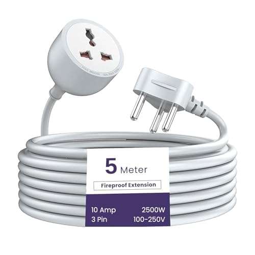 Extension Wire with Plug 9 Metre, Single Outlet 1500W 10A, Heavy Duty Fireproof Wire Extension for Indoor & Outdoor Use [SC1017] 1