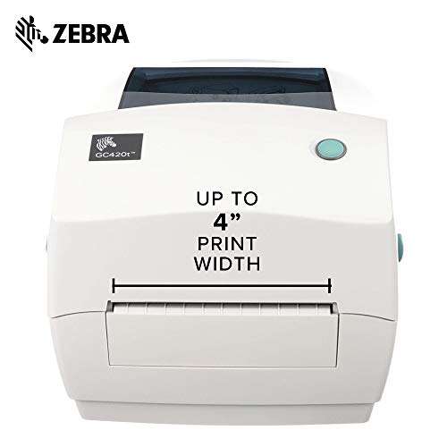 ZEBRA GC420t Thermal Transfer Desktop Printer Print Width of 4 in USB Serial and Parallel Port Connectivity GC420-100510-000 3