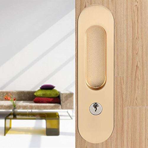 TJLSS Sliding Door Lock Handle Anti-Theft with Keys for Barn Wood Furniture Hardware Door Latch Lock for Double Doors 2