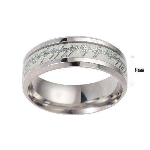 Glow in The Dark One Ring Band for Men by Ginger Lyne | 8mm Wide Stainless Steel Wedding Rings for Women | Couples Matching Black Wedding Bands | Gifts for Birthday or Holidays 4