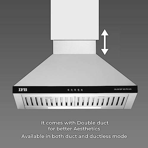 IFB 60cm 960 m3/hr Chimney (OLIM 60 Plus, 2 Cassette Filters, Touch Control, Silver) 4
