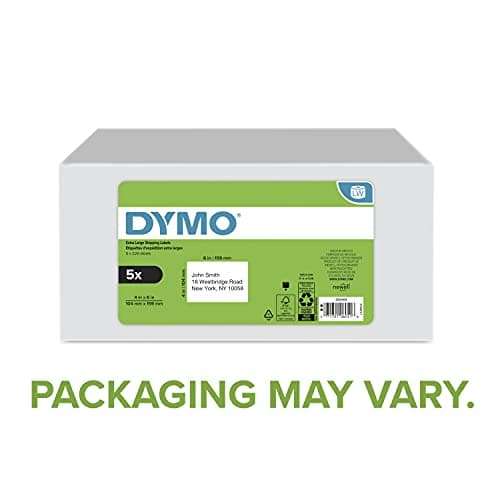 DYMO Authentic LW Extra-Large Shipping Labels for LabelWriter Label Printers, White, 4" x 6", 5 Rolls of 220 (1100 Total) 3