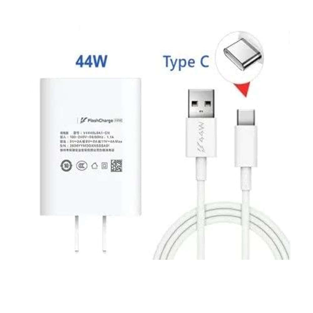44W Flash Super Vooc Charger Compatible with Vivo V19 V20 SE V20 Pro V21 5G X50 X50 Pro X60 X60 Pro Y53s Y73 33 W V19, V Y75 4G,V Y35 5G, V Y73 with Type C USB Data Cable 3