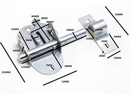 2 x Oval PAD Bolt Door GATE Door Locks Latch ZP ZINC Plated Steel 2