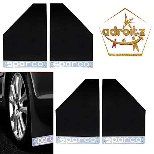 Adroitz Black Sparco Racing Style Rubberized Car Mudflaps for Ritz (Set of 4) 1